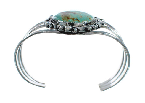 Genuine Kingman Turquoise Sterling Silver Navajo Cuff Bracelet X11411